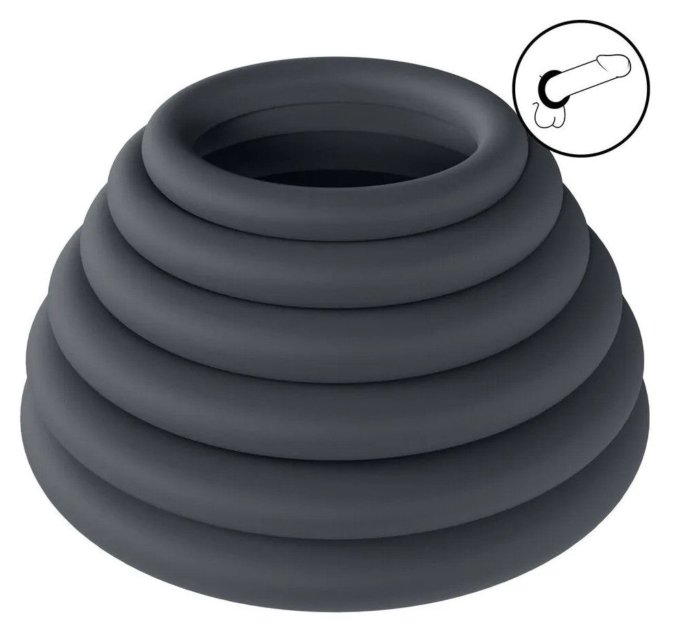 Lot de 6 Cockrings Silicone Classic Levelz 23-39mm