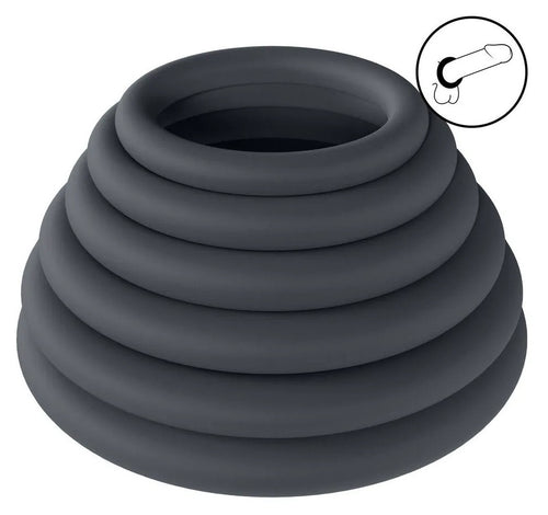 Lot de 6 Cockrings Silicone Classic Levelz 23-39mm