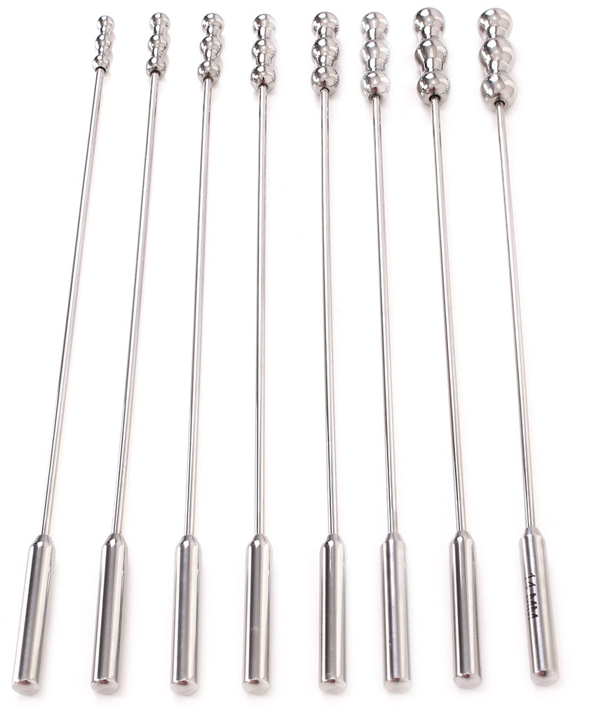 Lot de 8 tiges d'urètre Dilator Beads 28cm - Diamètre de 7 à 14mm