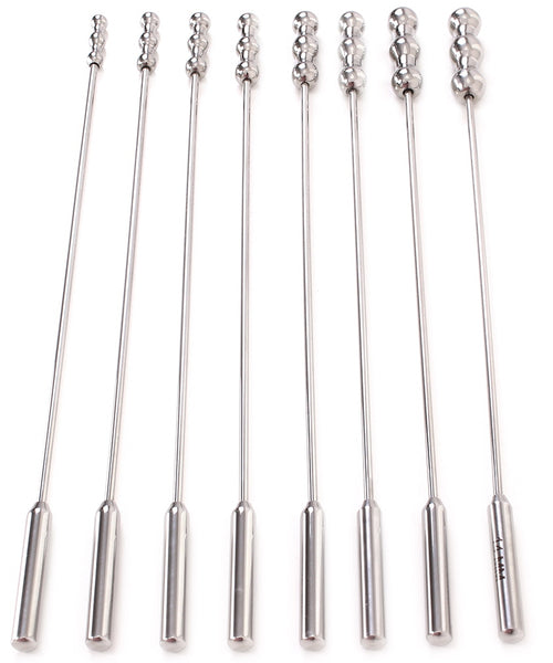 Lot de 8 tiges d'urètre Dilator Beads 28cm - Diamètre de 7 à 14mm