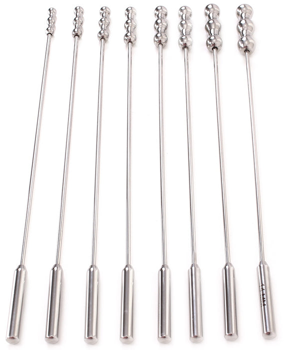 Lot de 8 tiges d'urètre Dilator Beads 28cm - Diamètre de 7 à 14mm