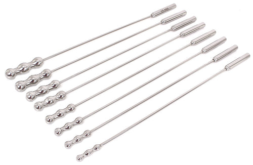 Lot de 8 tiges d'urètre Dilator Beads 28cm - Diamètre de 7 à 14mm