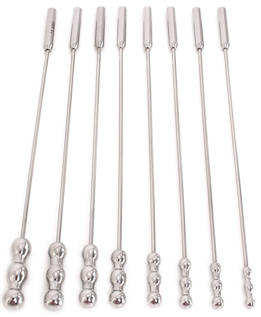 Lot de 8 tiges d'urètre Dilator Beads 28cm - Diamètre de 7 à 14mm