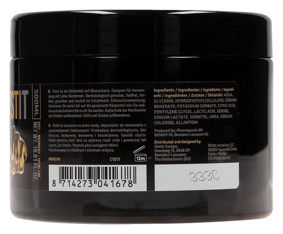Lubrifiant Eau Fist It 500ml - Pot noir