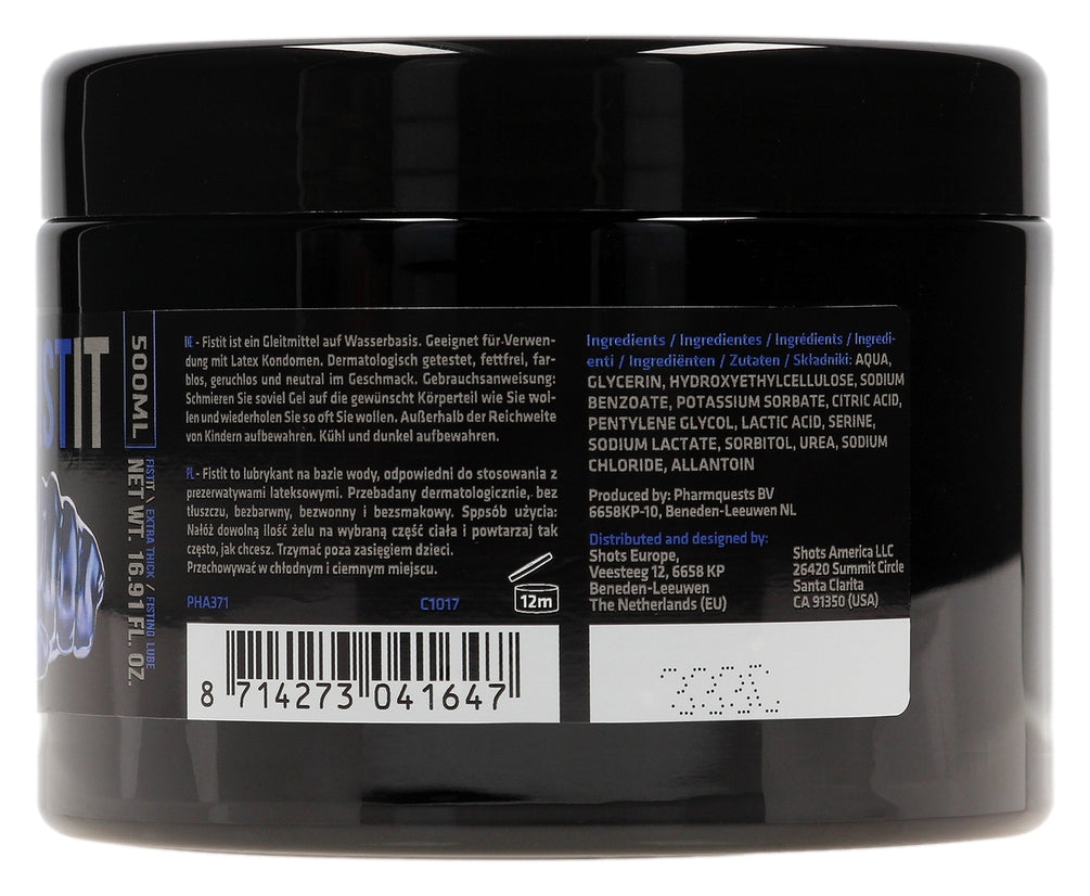Lubrifiant Eau FIST IT EXTRA THICK 500 ml -Pot noir