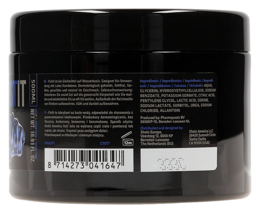 Lubrifiant Eau FIST IT EXTRA THICK 500 ml -Pot noir