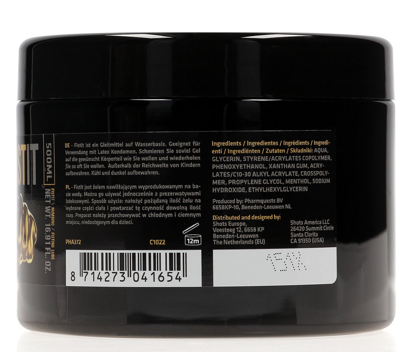 Lubrifiant relaxant Fst it Numbing 500 ml - Pot noir