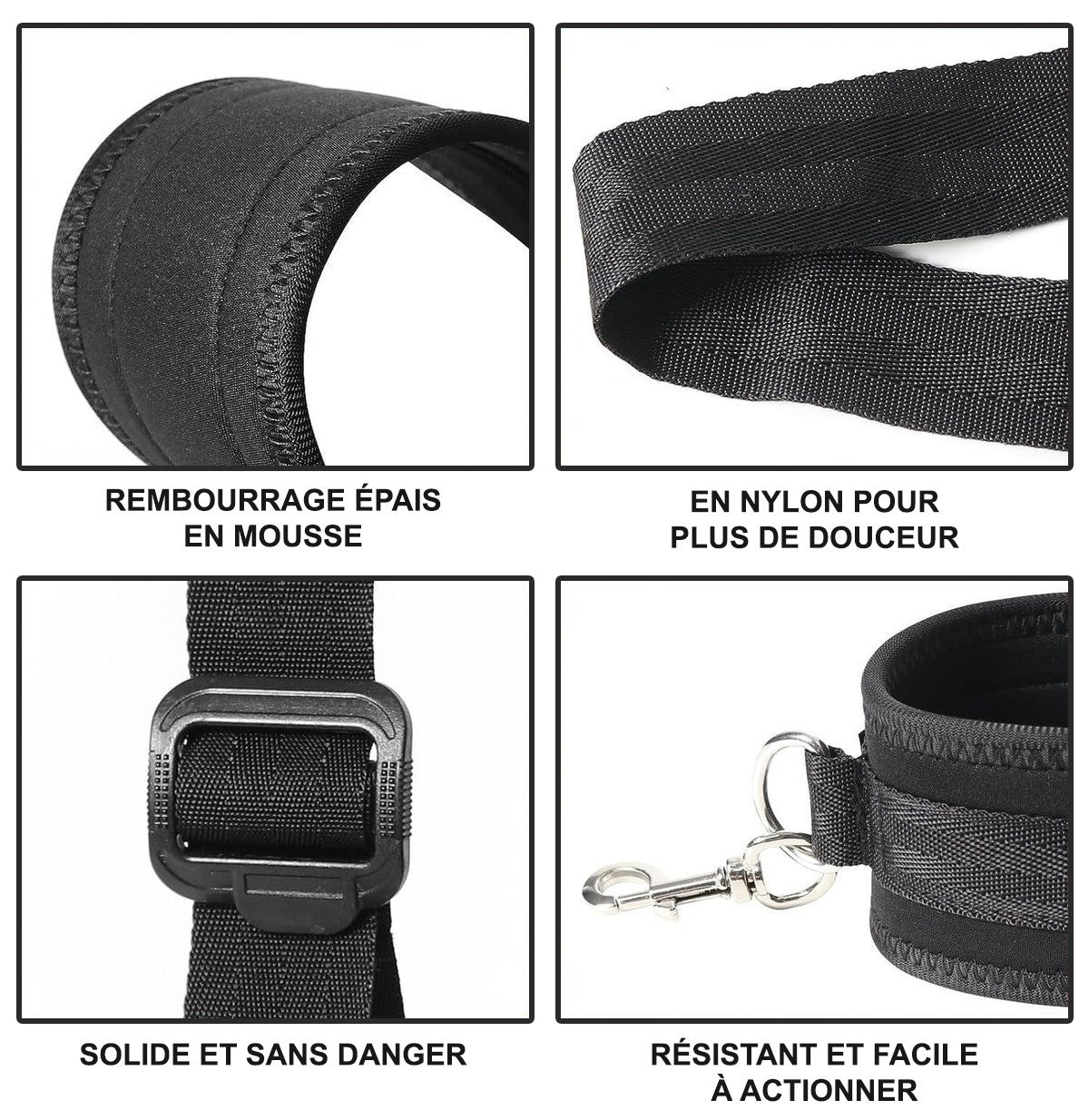 Maintien Cuisses et Poignets Restraint Up Noir