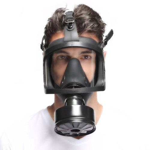 Masque à gaz BDSM FULL VISU Noir