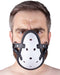 Masque avec Lanières en Cuir « Sniff my .... » Blanc