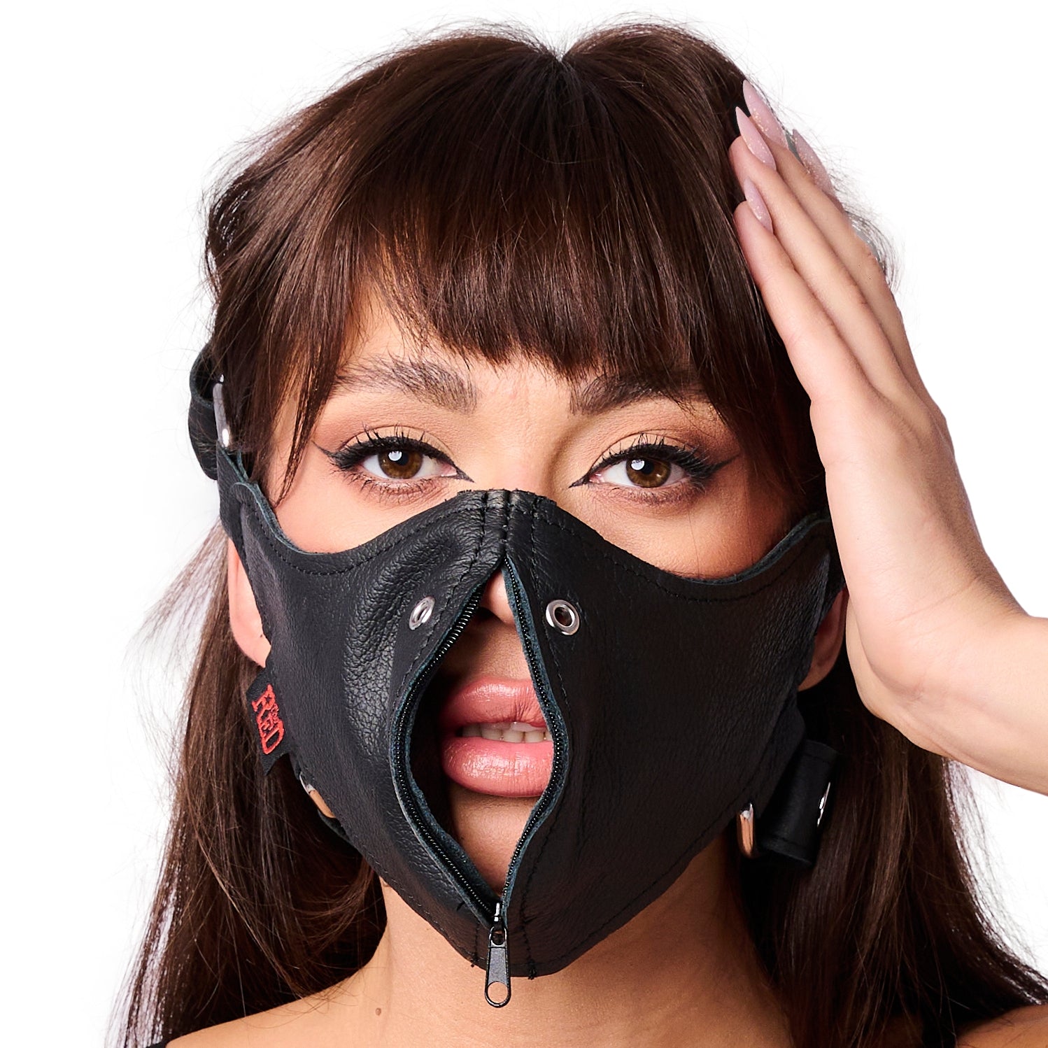 Masque en cuir avec Zip