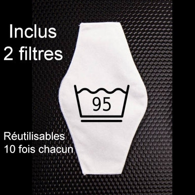 Masque Filtrant C95 MAJOR GENERAL MICHELINHO Noir et Rouge