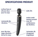 Masseur Wand-er Women Noir - Tête 78mm