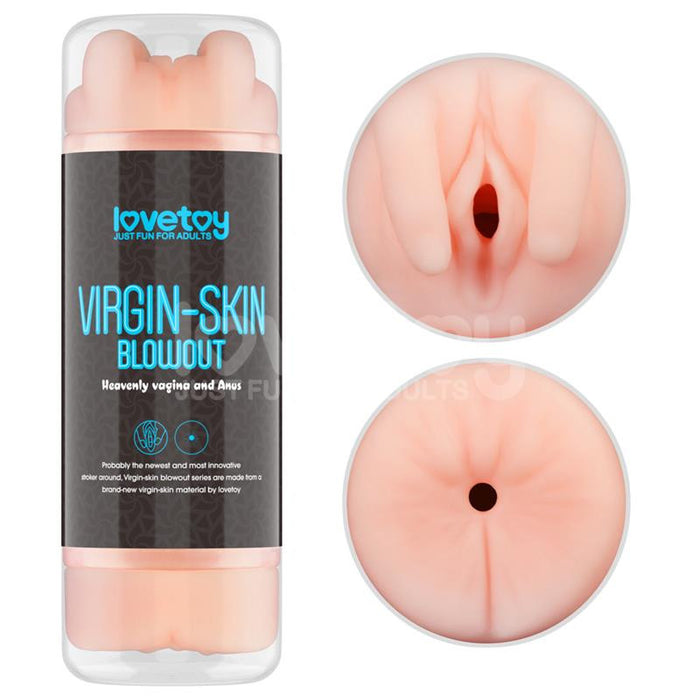 Masturbateur 2 entrées vagin-anus Virgin-skin blowout Bleu