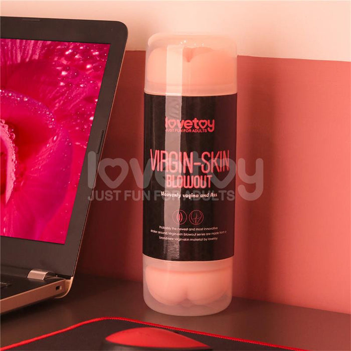 Masturbateur 2 entrées vagin-anus Virgin-skin blowout Rose