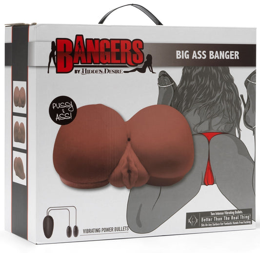 Masturbateur Réaliste Vibrant BIG ASS 2 Entrées Marron
