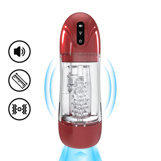 Masturbateur Sonicpull Vibrations et Succion Rouge