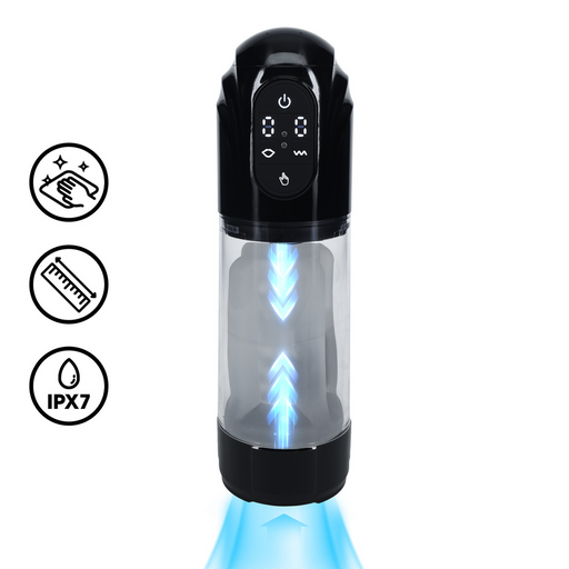 Masturbateur TechnoThrust Vibration et Succion Noir