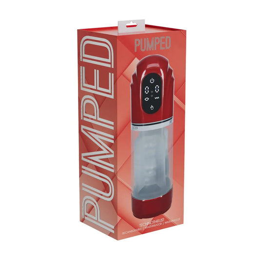 Masturbateur TechnoThrust Vibrations et Succion Rouge