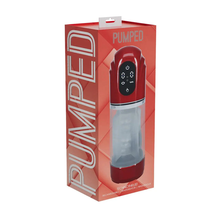 Masturbateur TechnoThrust Vibrations et Succion Rouge
