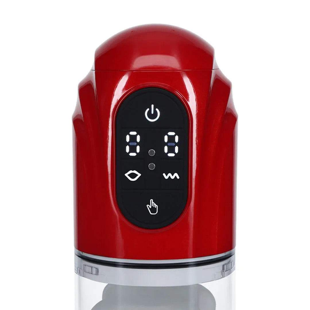Masturbateur TechnoThrust Vibrations et Succion Rouge