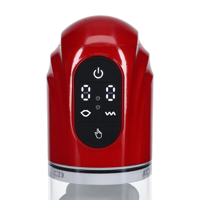 Masturbateur TechnoThrust Vibrations et Succion Rouge