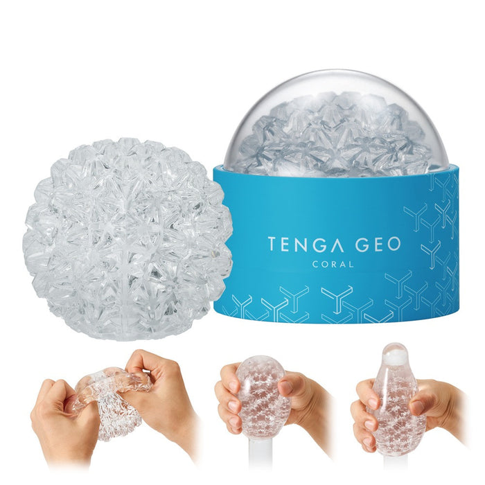 Masturbateur Tenga Geo Transparent - Coral