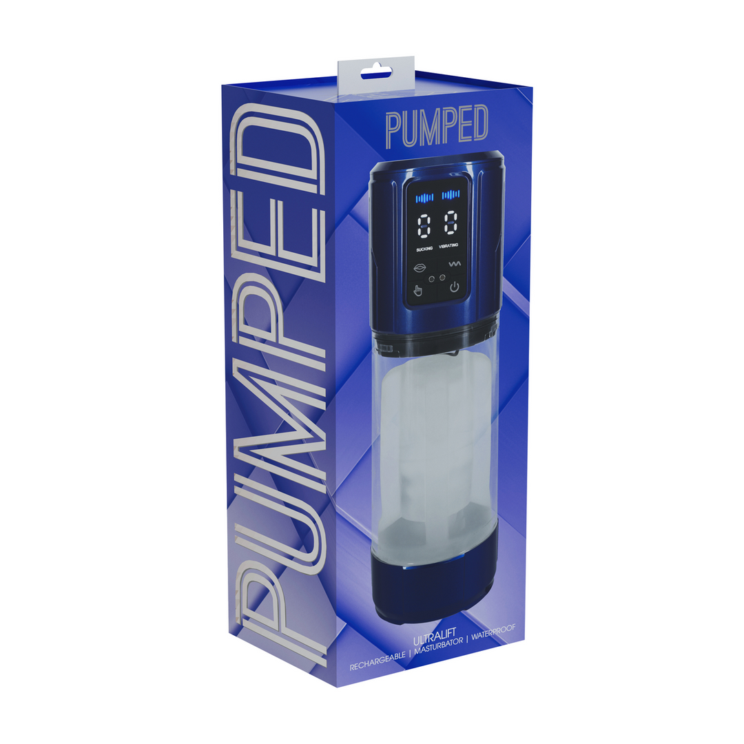 Masturbateur Ultralift Vibrations et Succion Bleu