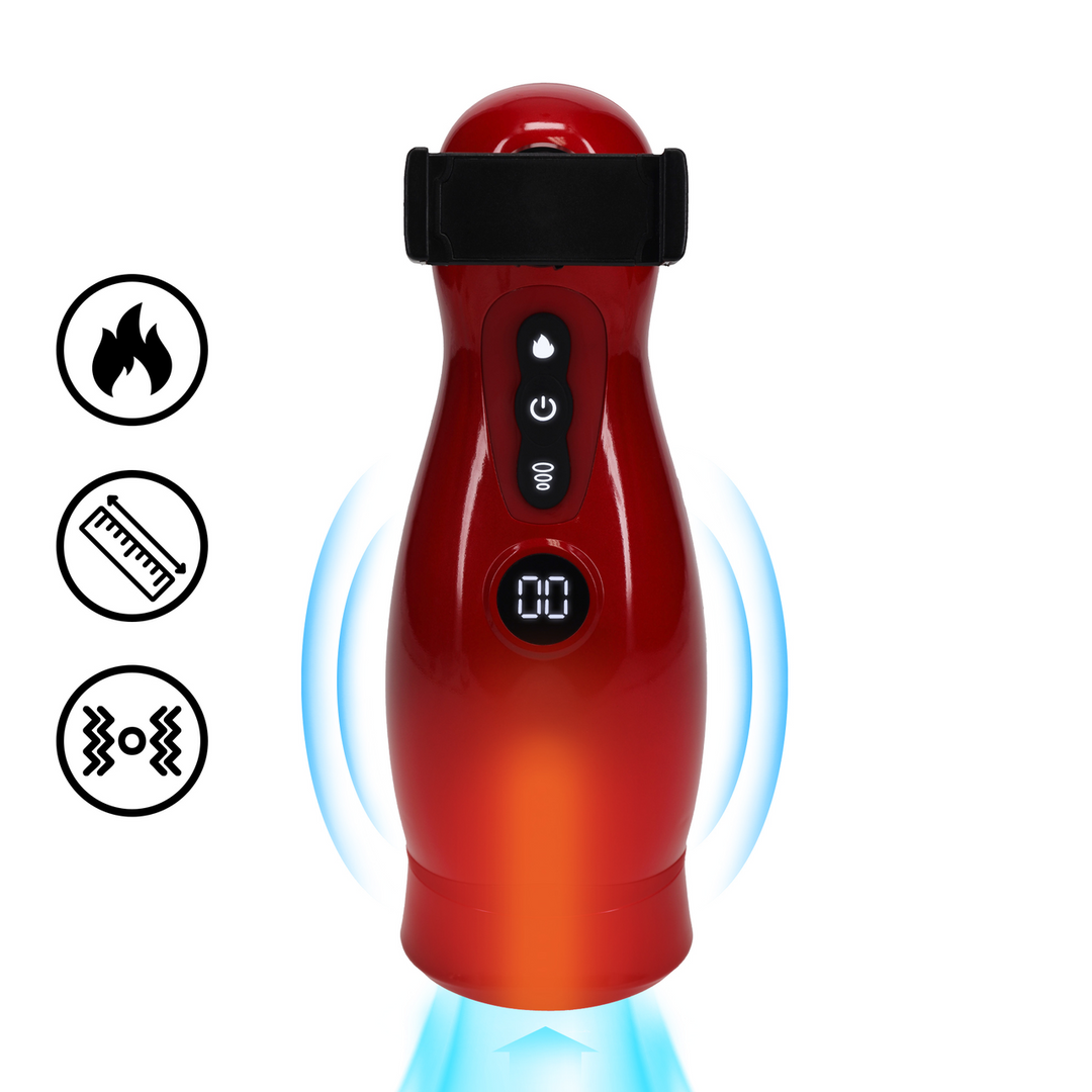 Masturbateur Virtuo Vibrations et Succion Rouge
