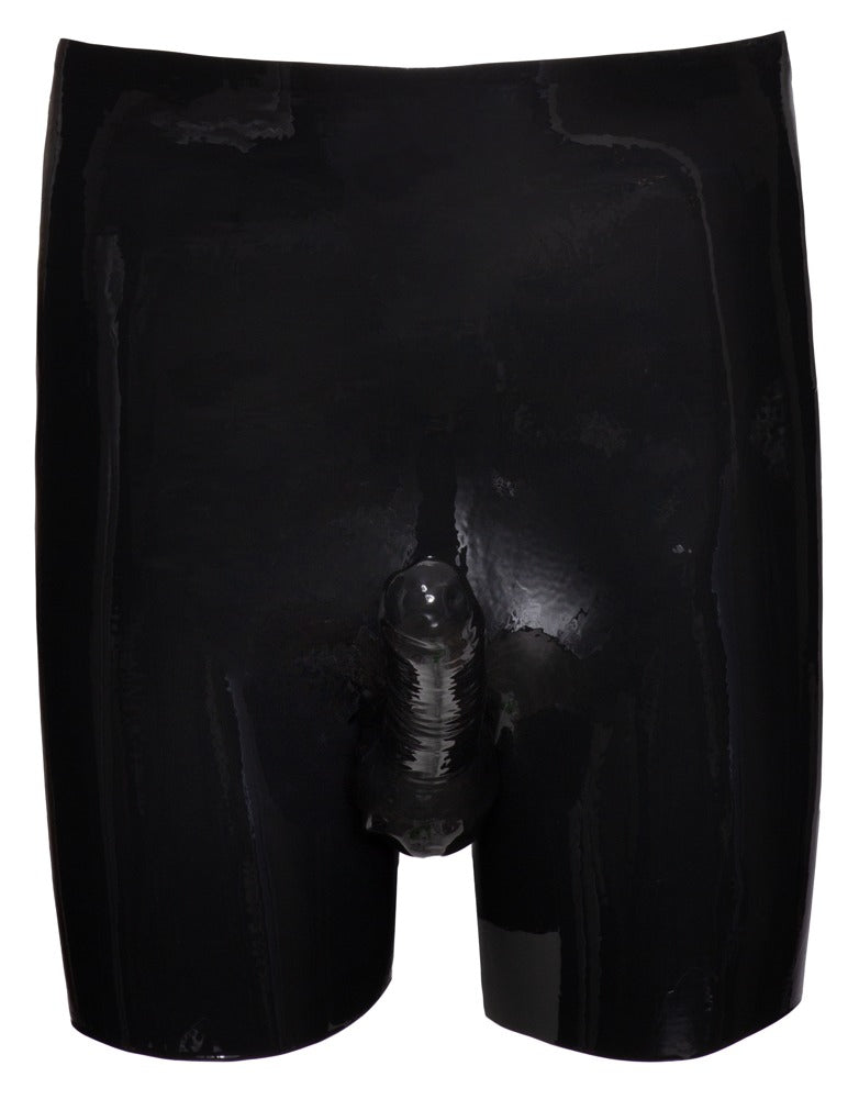 Boxer long en latex avec étuis pénien et anal