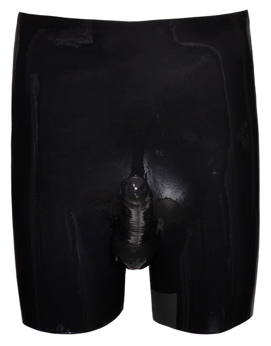 Boxer long en latex avec étuis pénien et anal