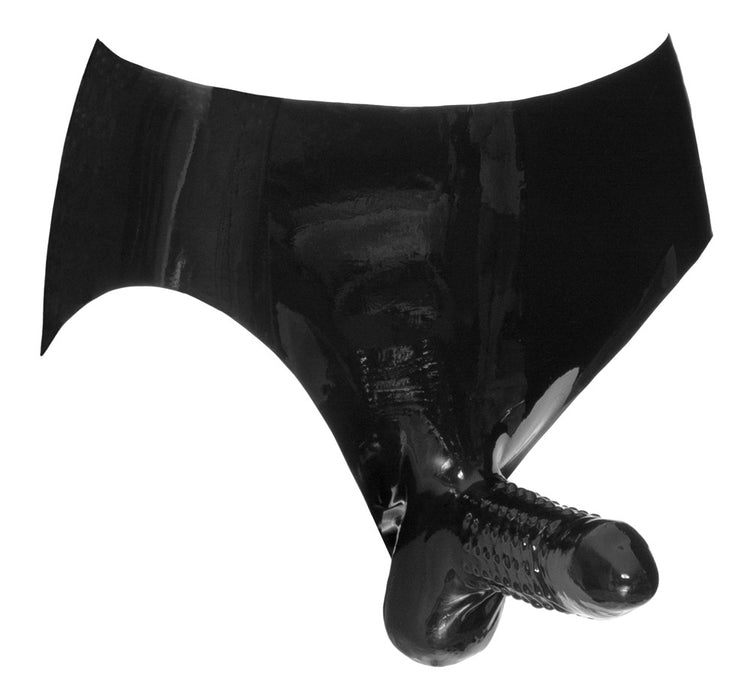 Slip en latex avec étui pénien perlé