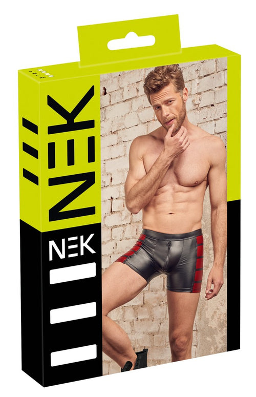 Boxer long VEGA Noir-Rouge