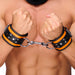 Menotte en cuir - Orange/ Noir