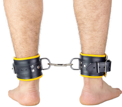 Menotte pour pied en cuir - rembourré - Noir/Jaune
