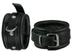 Menottes de chevilles en cuir 5cm Noir