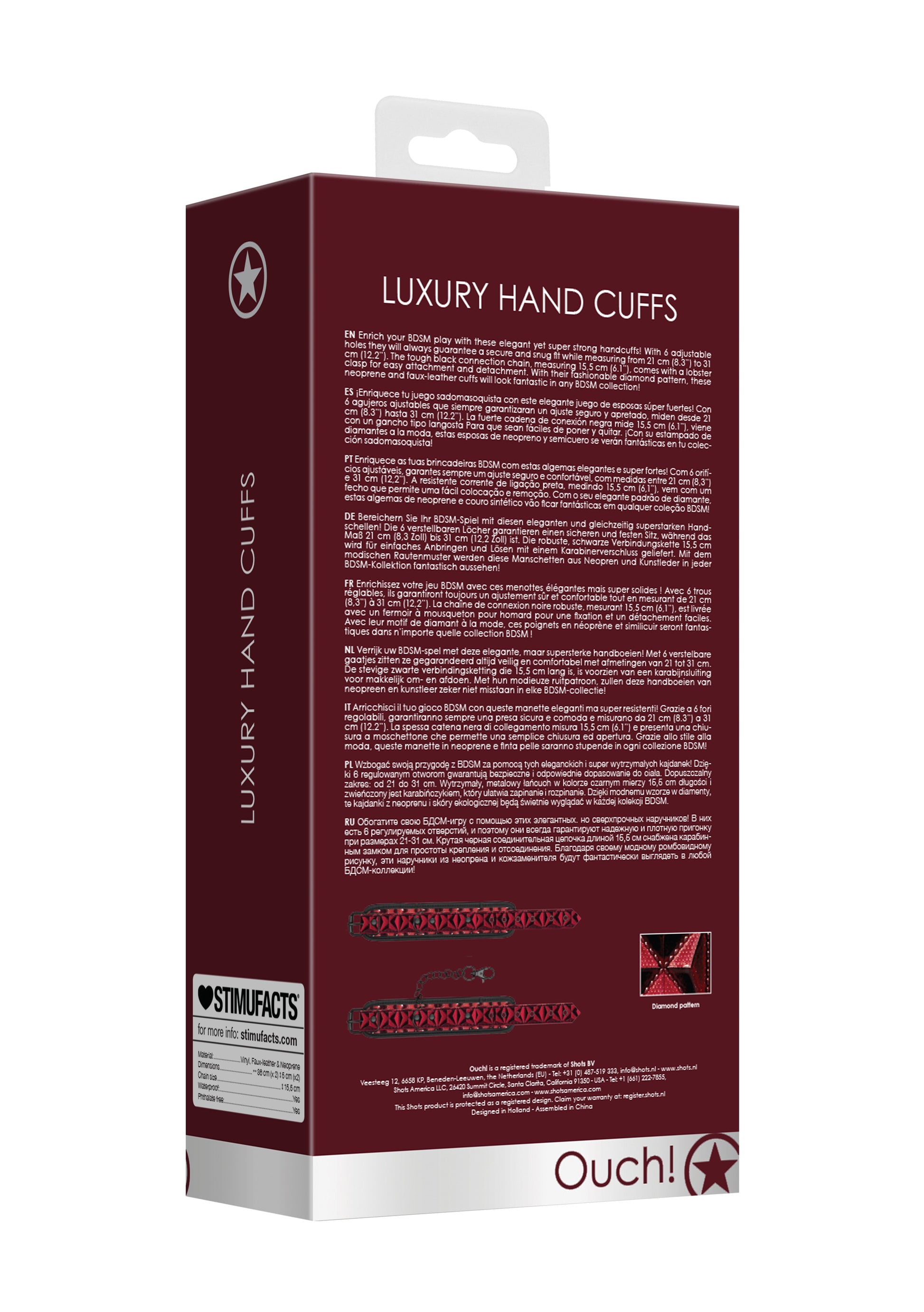 Menottes de poignets Luxury Rouge