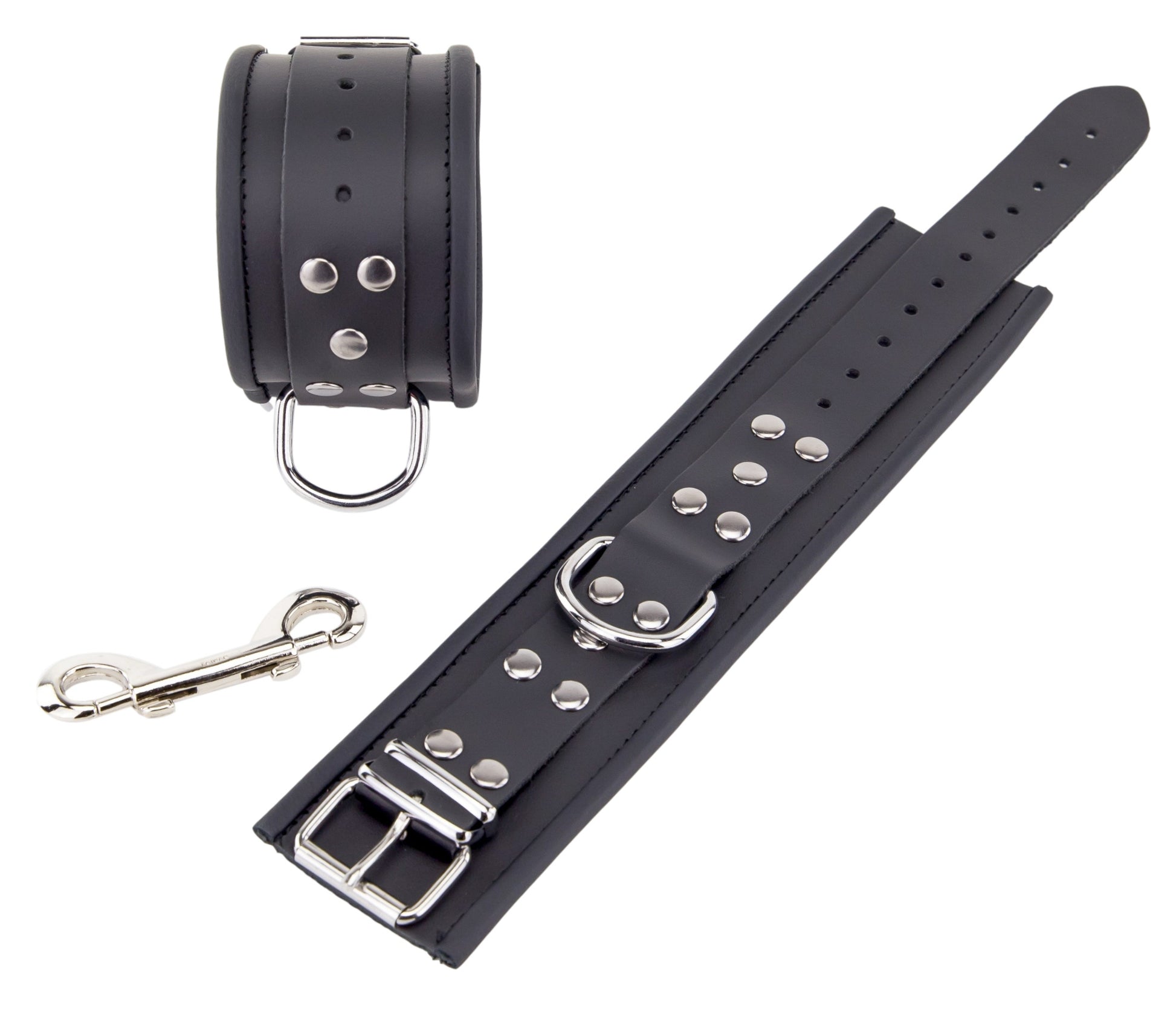 Menottes en cuir pour chevilles Noir
