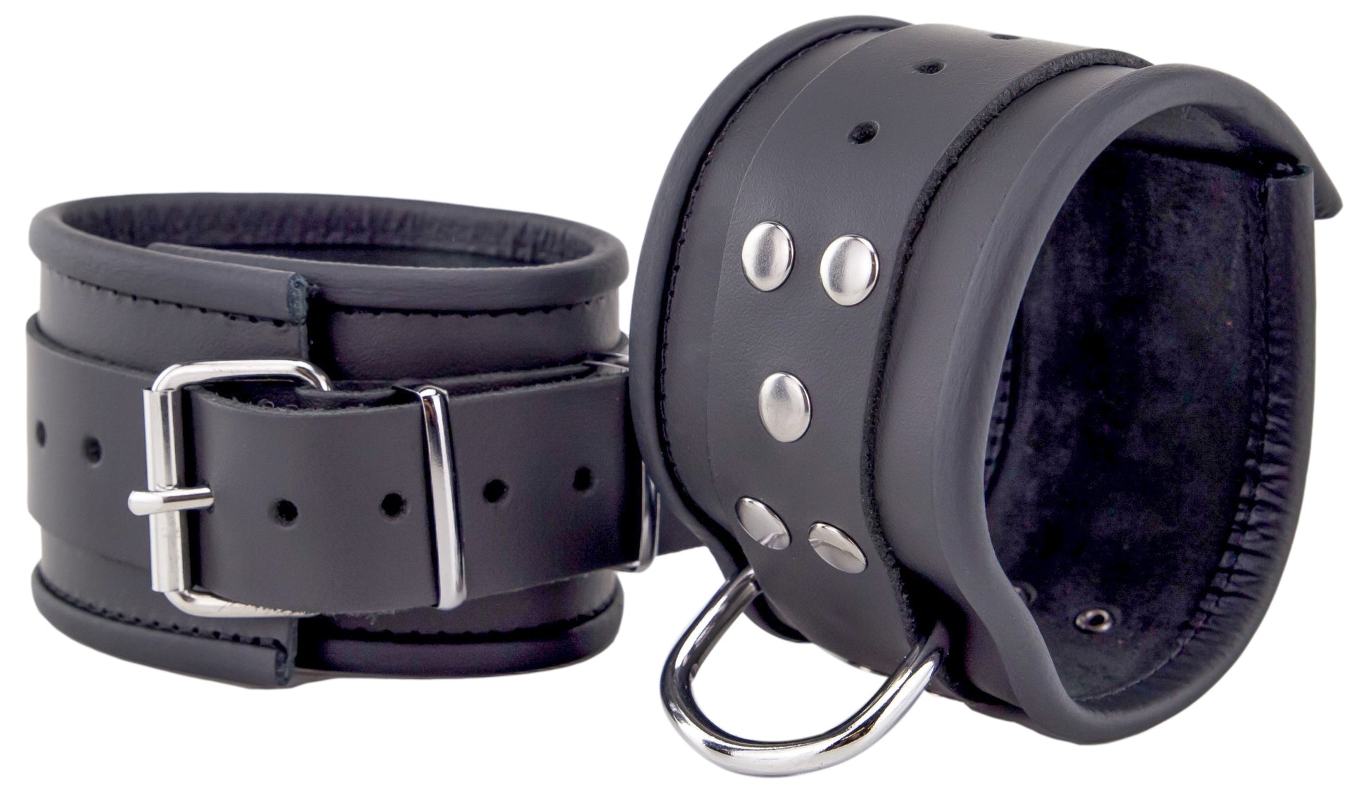Menottes en cuir pour chevilles Noir