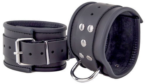 Menottes en cuir pour chevilles Noir