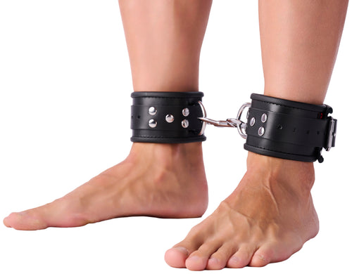 Menottes en cuir pour chevilles Noir