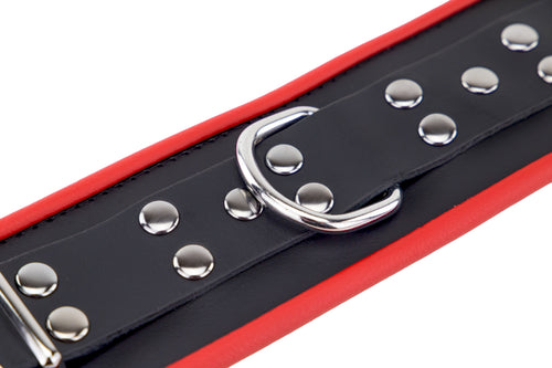 Menottes en cuir pour les chevilles Noir-Rouge