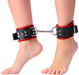 Menottes en cuir pour les chevilles Noir-Rouge