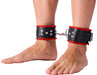 Menottes en cuir pour les chevilles Noir-Rouge