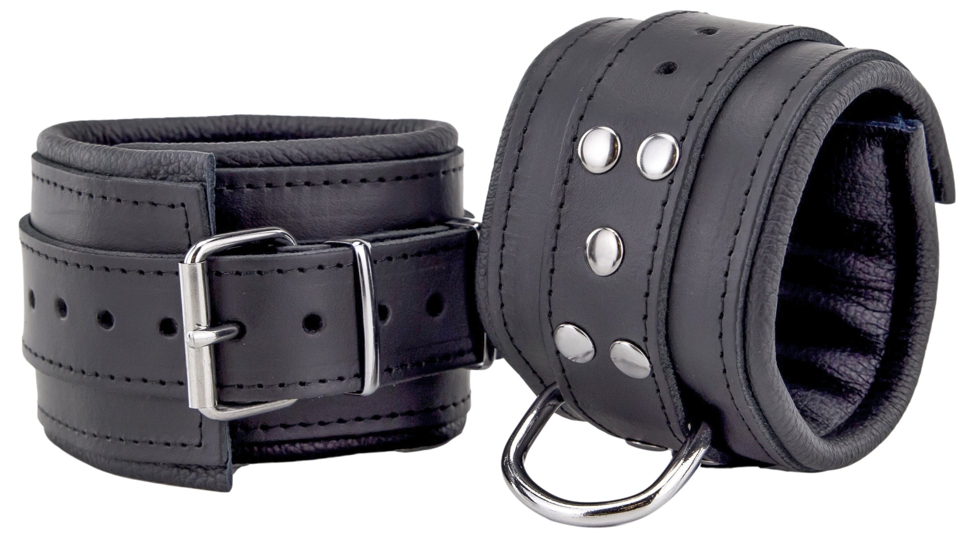 Menottes Rembourrées en cuir pour chevilles Noir