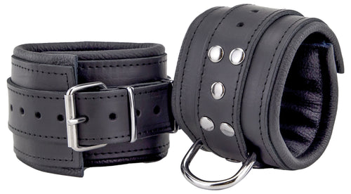 Menottes Rembourrées en cuir pour chevilles Noir