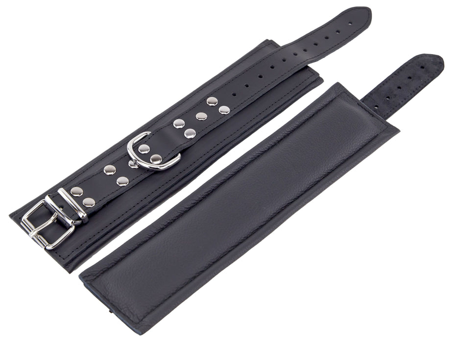 Menottes Rembourrées en cuir pour chevilles Noir