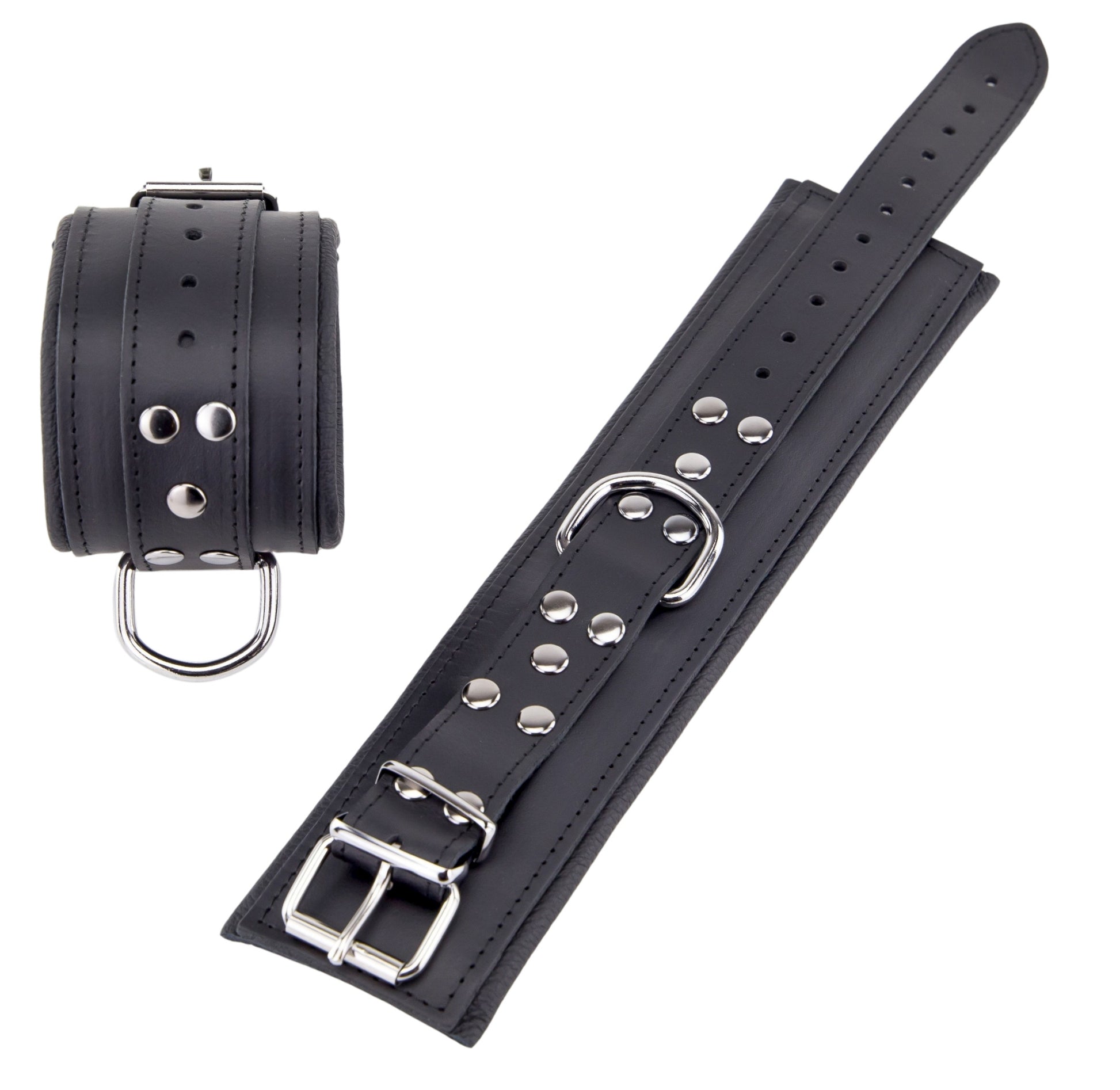 Menottes Rembourrées en cuir pour chevilles Noir