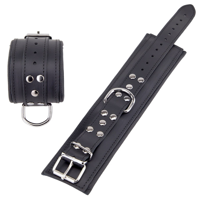 Menottes Rembourrées en cuir pour chevilles Noir