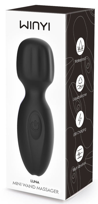 Mini Wand Lunius 11 cm Noir - 10 Vibrations